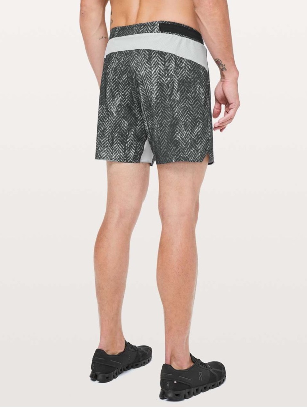 lululemon Surge Short 6" Bleached Herringbone Multi - Black & White - Picture 4 of 11